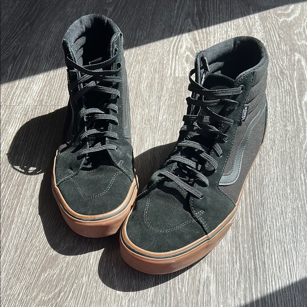Vans Sk8-Hi Black Suede High Top Sneakers with Gum Sole